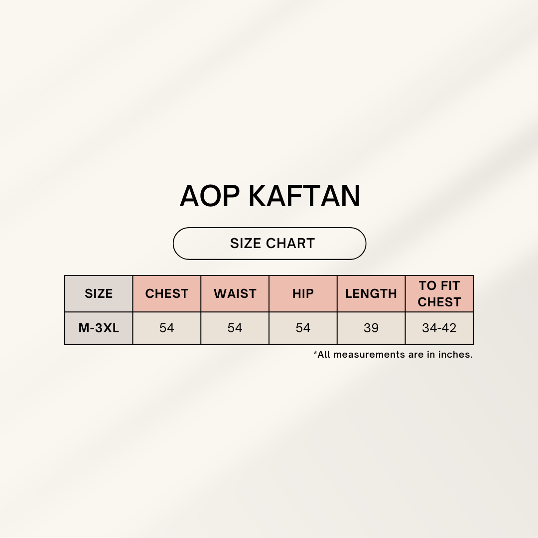 Size chart for Hard Clear Case